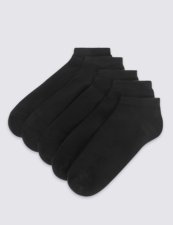 5pk Cotton Blend Trainer Liner Socks Image 1 of 2