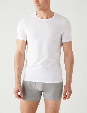 5pk Cotton Cool & Fresh™ T-Shirt Vests | M&S