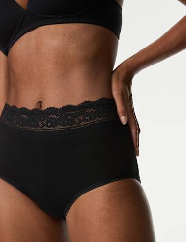 5pk Cotton Lycra® & Lace Full Briefs 2 of 6