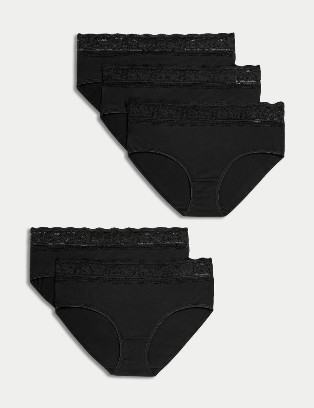 5pk Cotton Lycra® & Lace High Rise Shorts 3 of 5