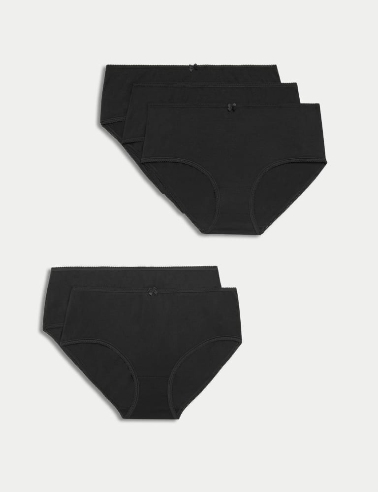 2 Pack Everyday Cotton Midi Briefs - Black