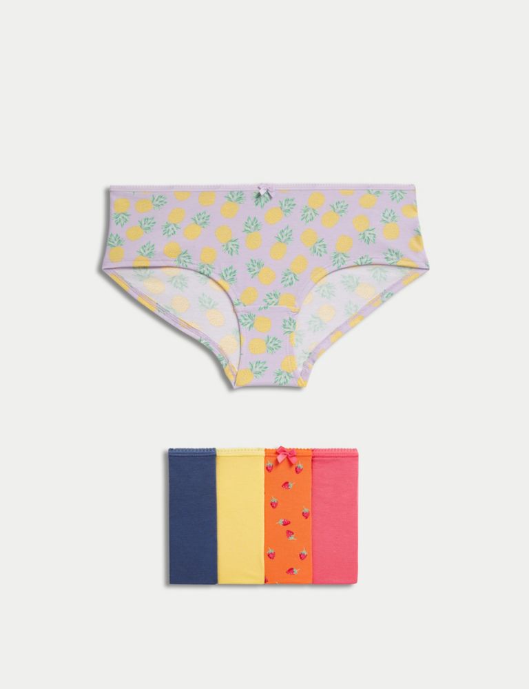 5 Pack Printed Midi Briefs, M&S Collection