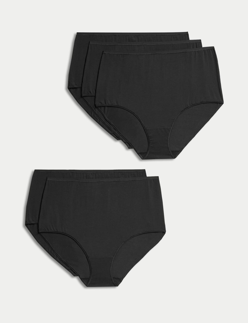 5pk Cotton Modal Rich No VPL Full Briefs M&S Collection M&S