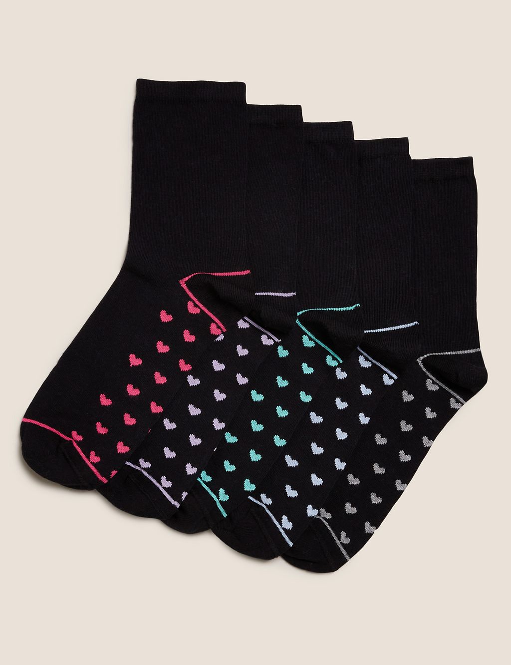5pk Cotton Rich Ankle High Socks 1 of 1