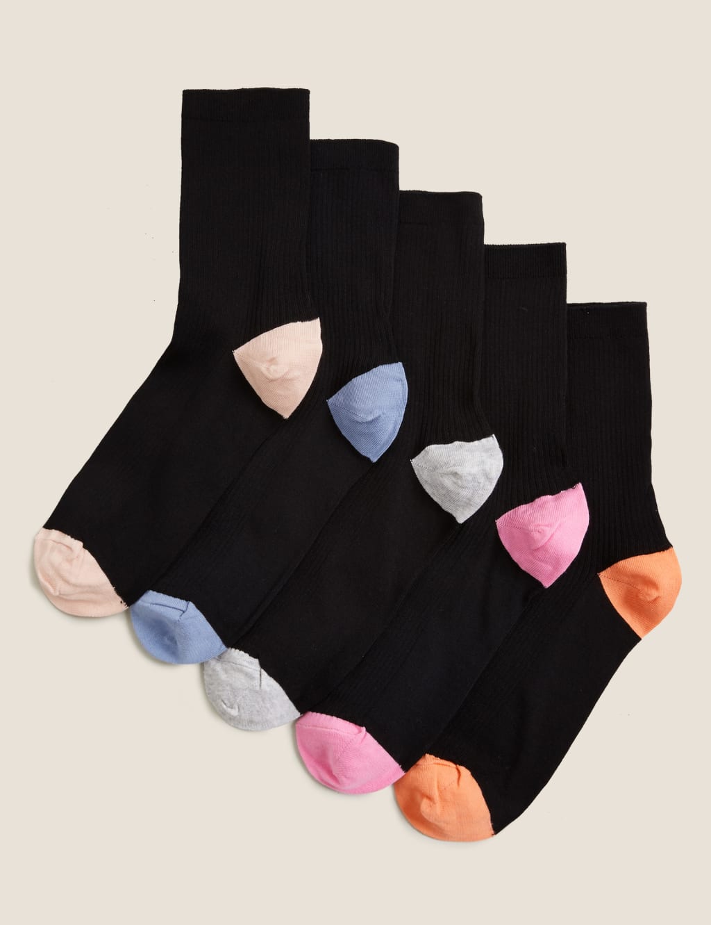 5pk Cotton Rich Ankle High Socks 1 of 1