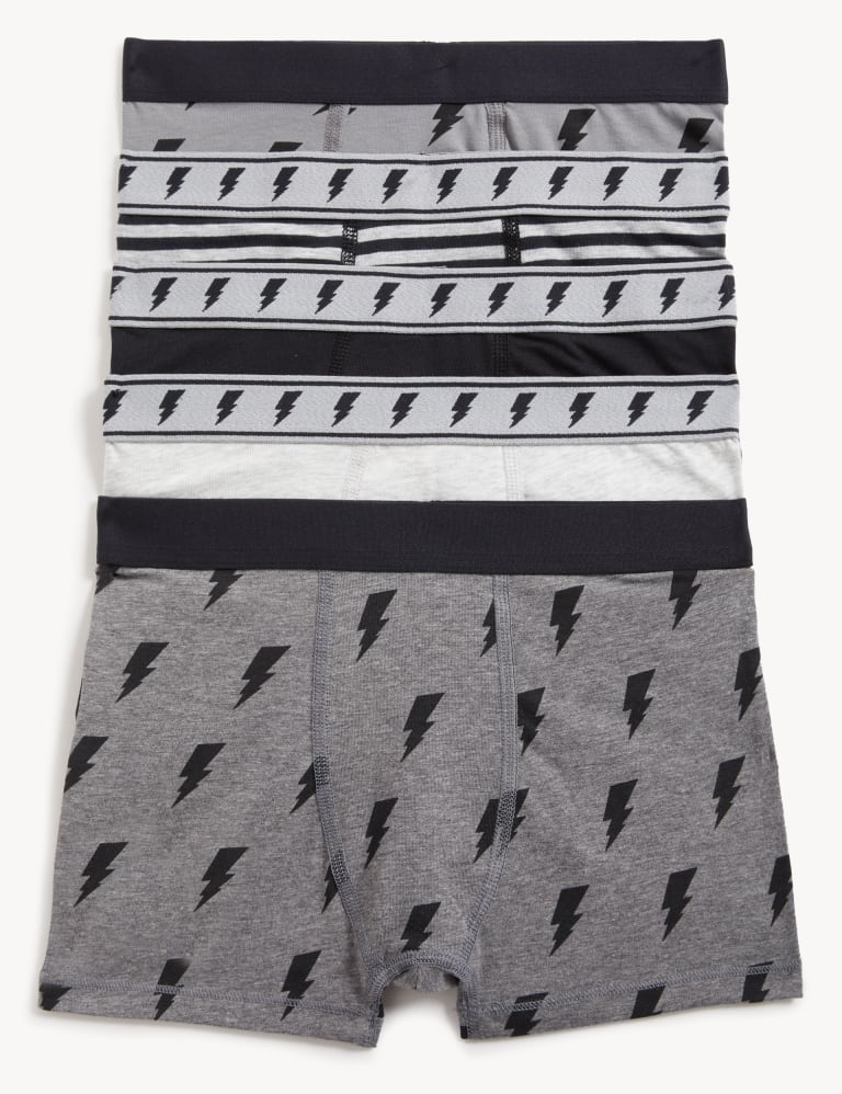 5pk Cotton Rich Bolt Trunks 5 16 Yrs