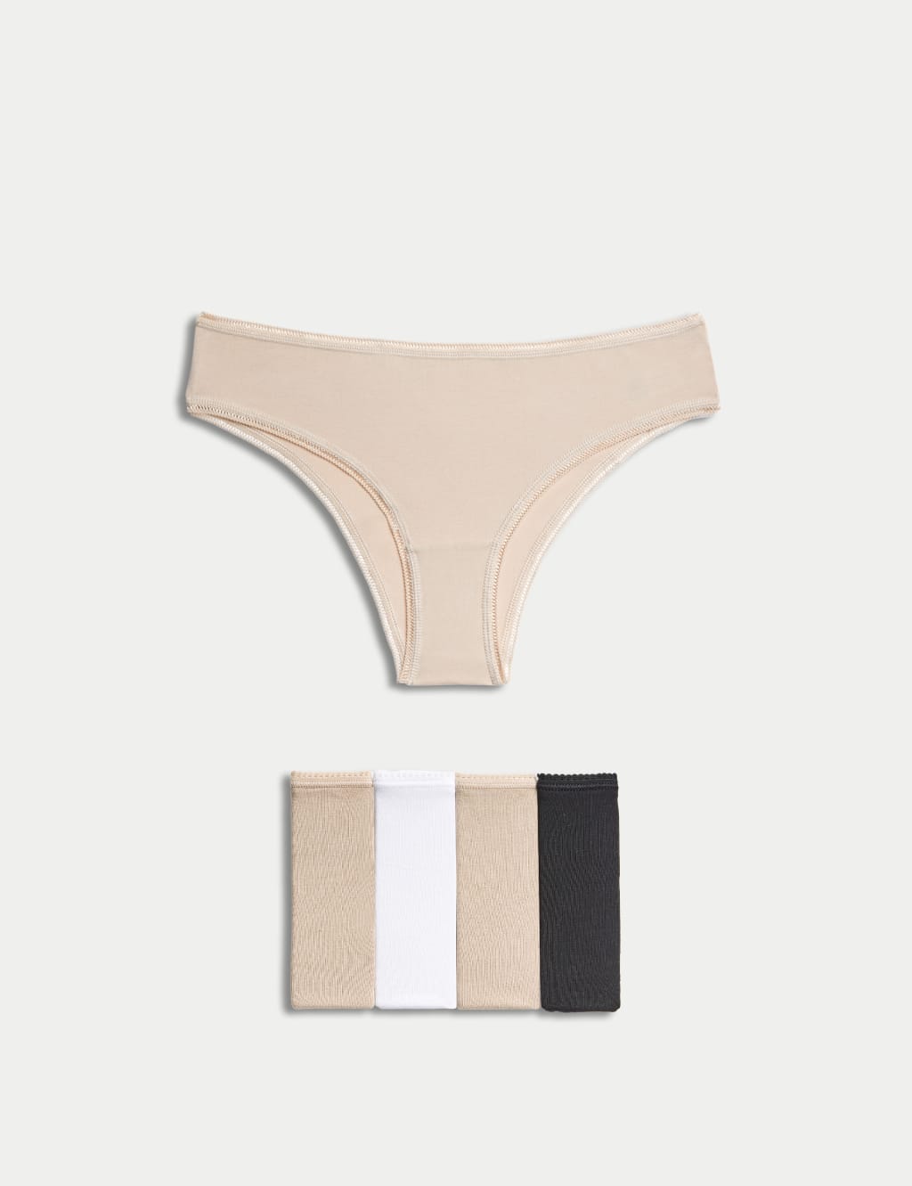 5pk Cotton Rich Brazilian Knickers, M&S Collection