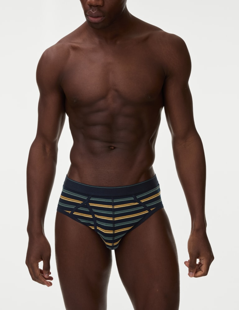 5pk Cotton Rich Cool & Fresh™ Striped Briefs 2 of 3