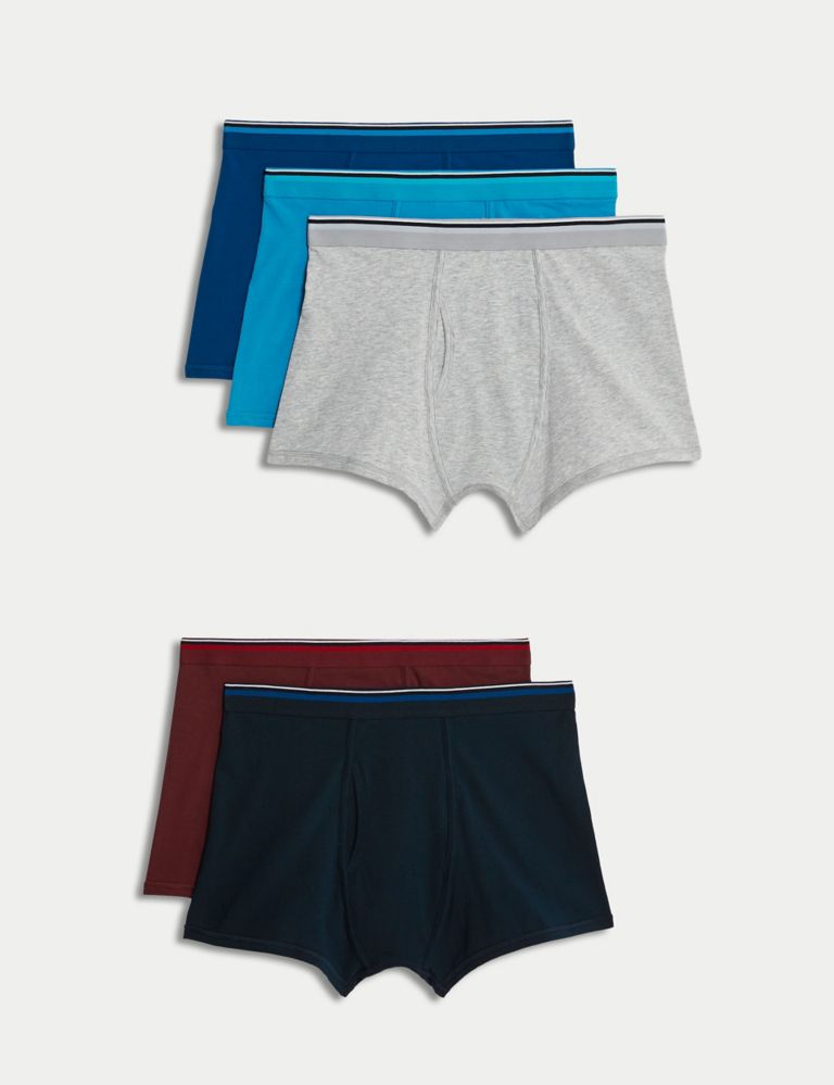 5pk Pure Cotton Assorted Woven Boxers, M&S Collection
