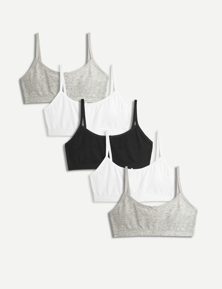 5pk Cotton Rich Crop Tops (6-16 Yrs) 1 of 3