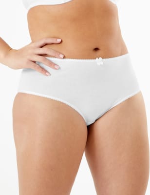 Plain Cotton Rich Midi Briefs - Pack of 5