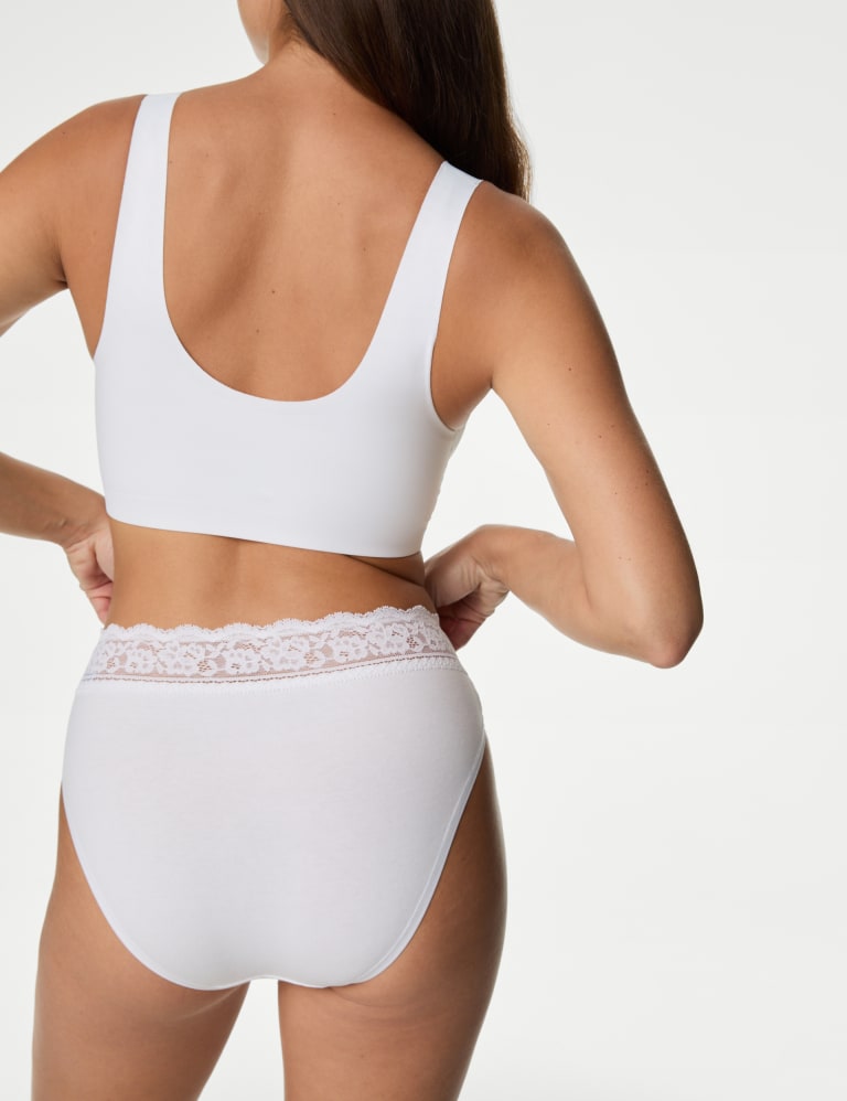 5pk Cotton Rich High Waisted High Leg Knickers M S Collection M S