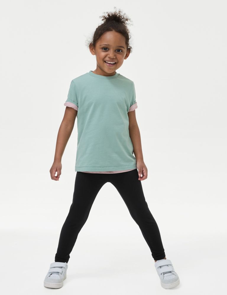M&S Girls Cotton With Stretch Plain Leggings 5-6 Years Black - Compare  Prices & Where To Buy 