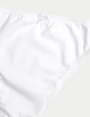 One Piece UK14/EUR42👉M&S White High Legs Cotton Lycra Panty