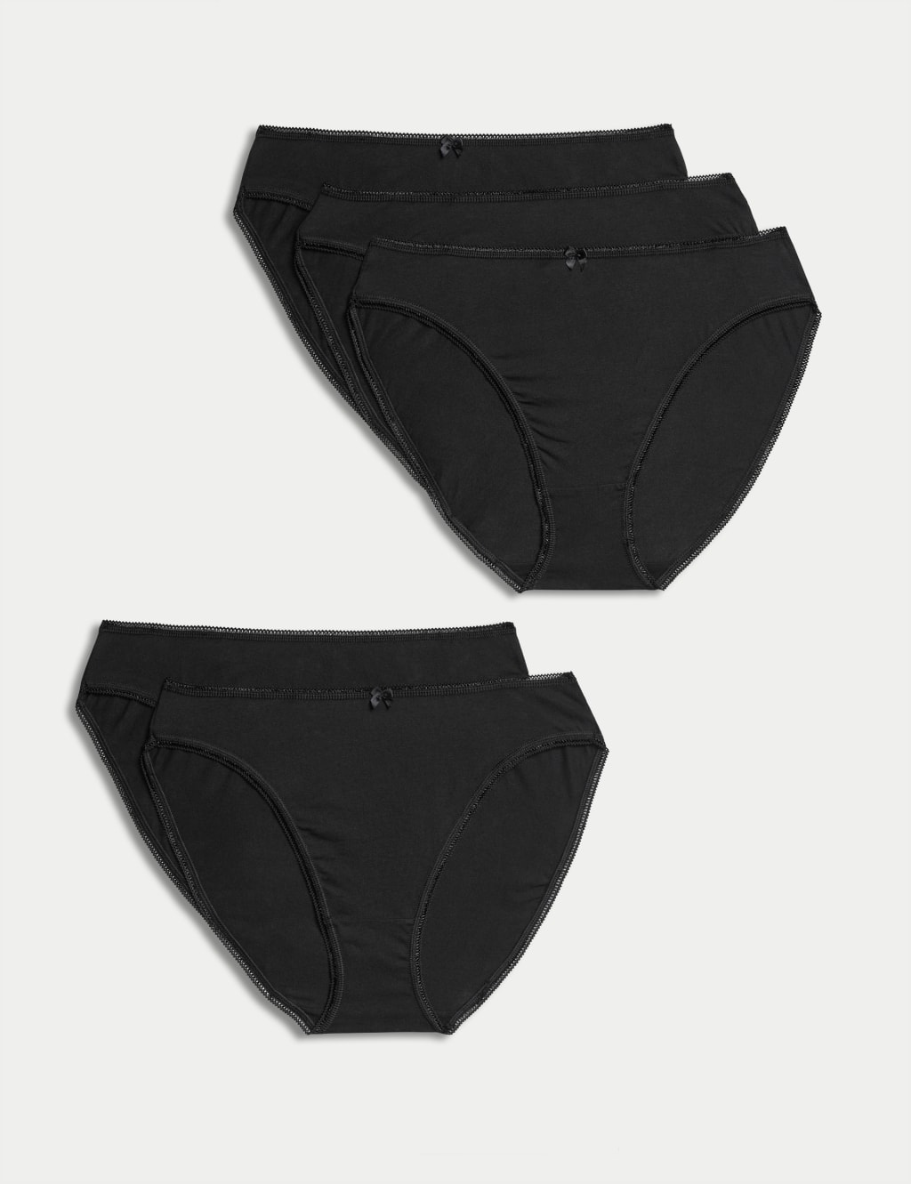 Three Pack Women's High Leg Knickers Kohl Black By BRITISH BOXERS