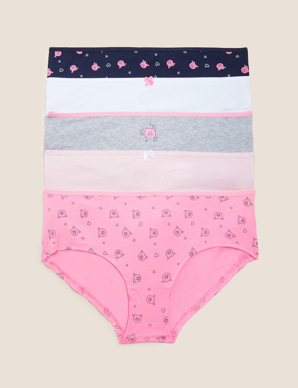 5pk Cotton Rich Percy Pig™ Knicker Shorts 1 of 5