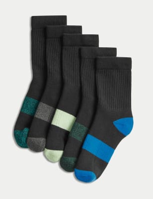 5pk Cotton Rich Sports Socks Image 1 of 1