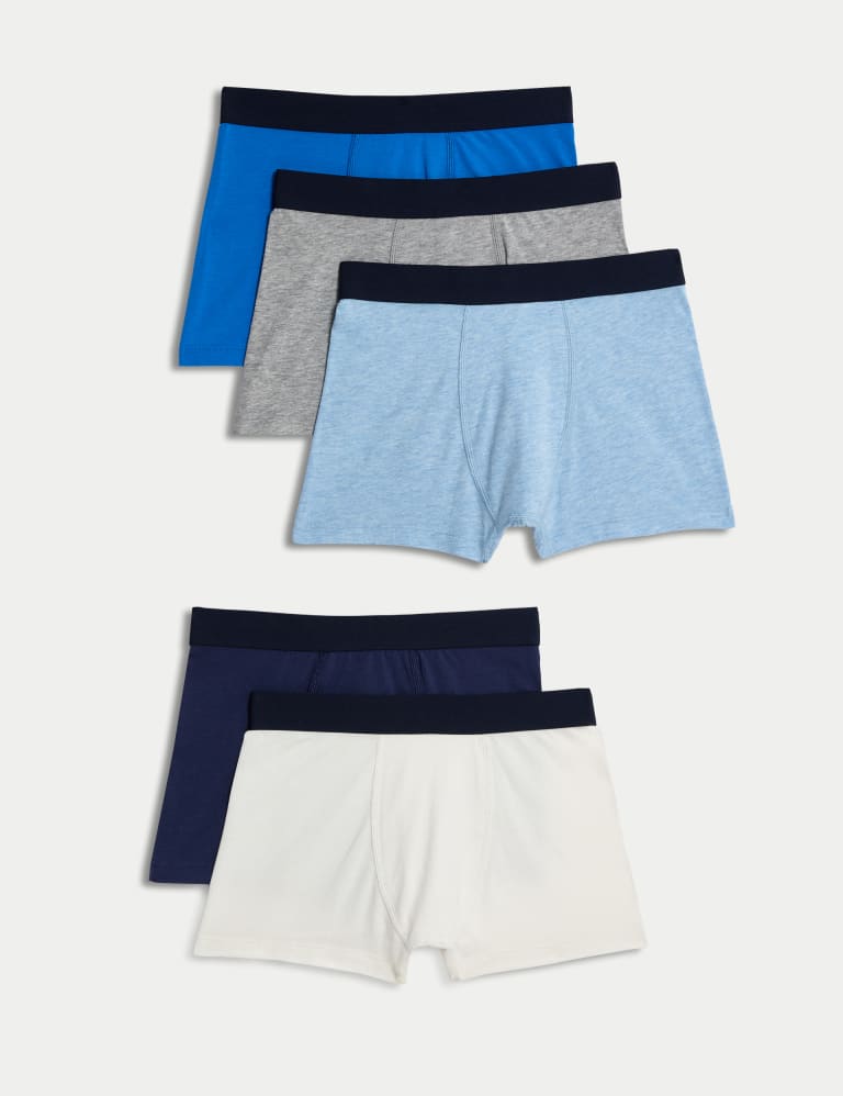 5pk Cotton Rich Trunks (5-16 Yrs) 1 of 2