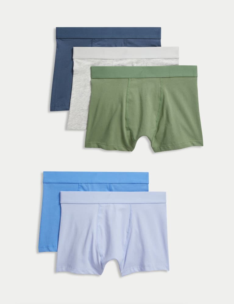 5pk Cotton Rich Trunks (5-16 Yrs) 1 of 1