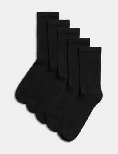 5pk Cotton Rich Ultimate Comfort Ankle High Socks 1 of 2