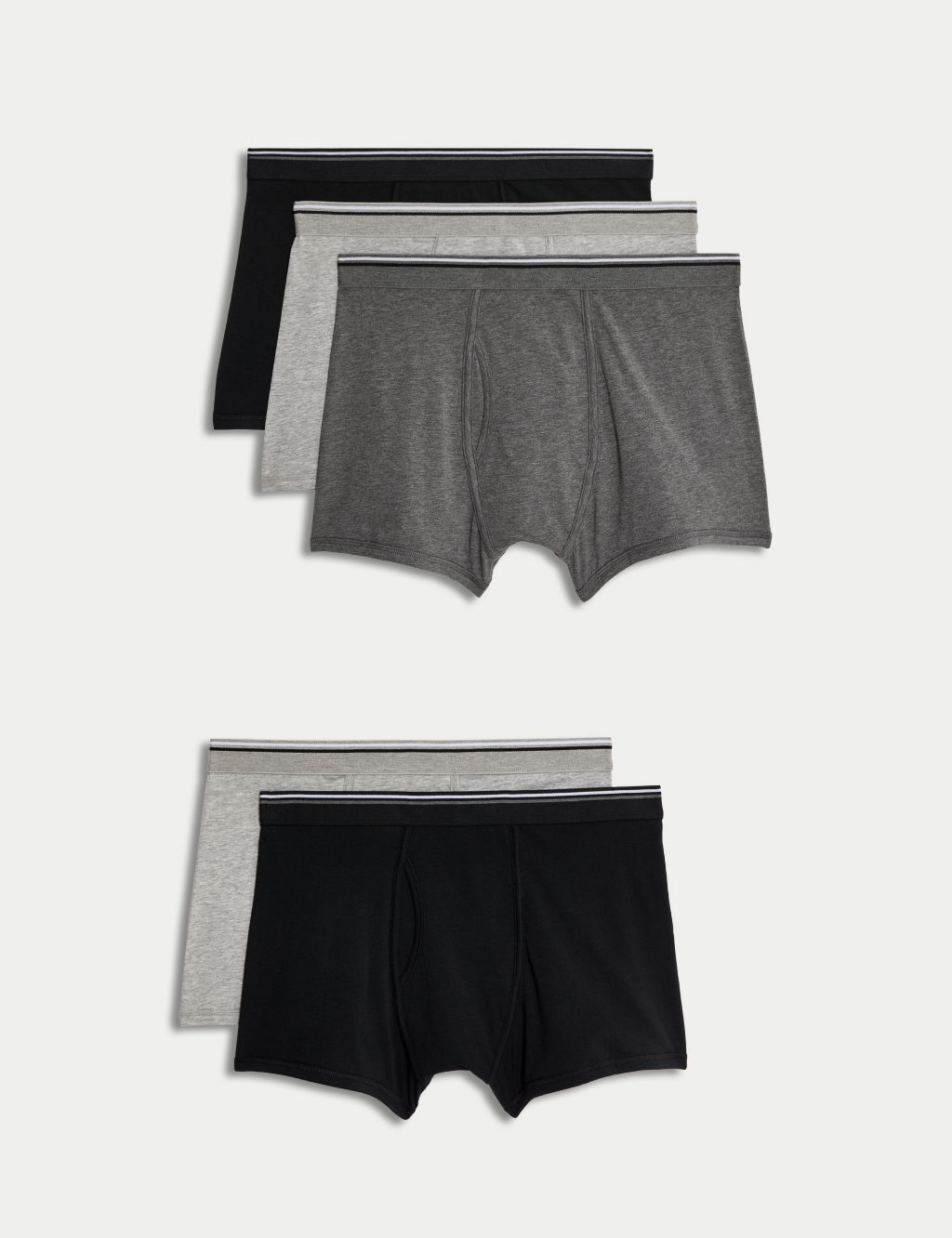 5pk Cotton Stretch Cool & Fresh™ Marl Trunks | M&S Collection | M&S