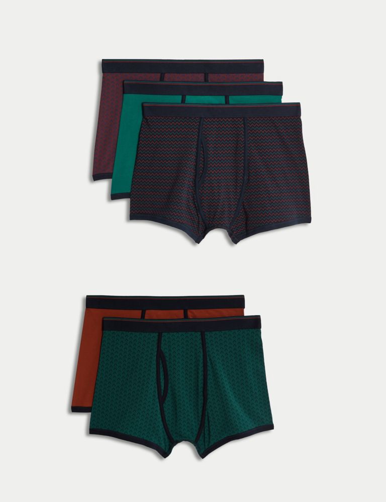 5pk Cotton Stretch Cool & Fresh™ Trunks | M&S Collection | M&S