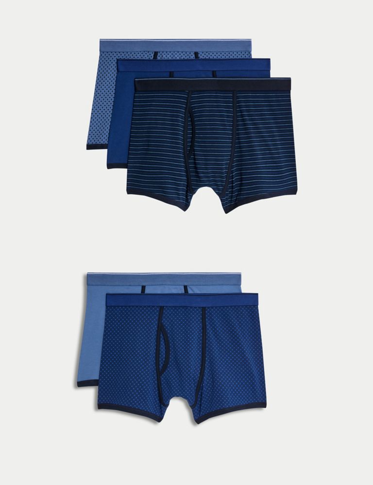 5pk Cotton Stretch Cool & Fresh™ Trunks 1 of 3