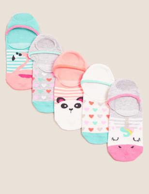 5pk Cotton Unicorn Trainer Liner Socks