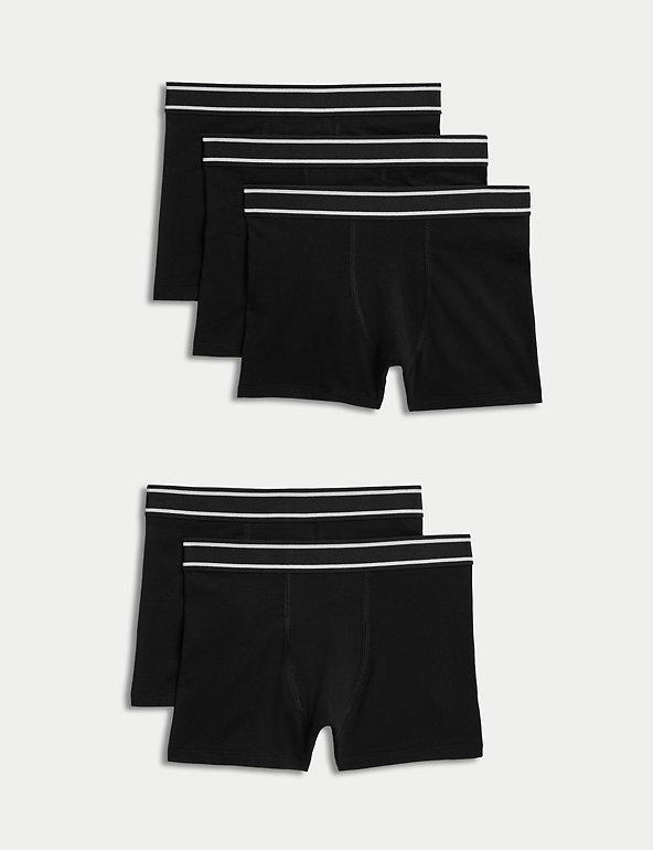 5pk Cotton with Stretch Trunks (5-16 Yrs) Image 1 of 1