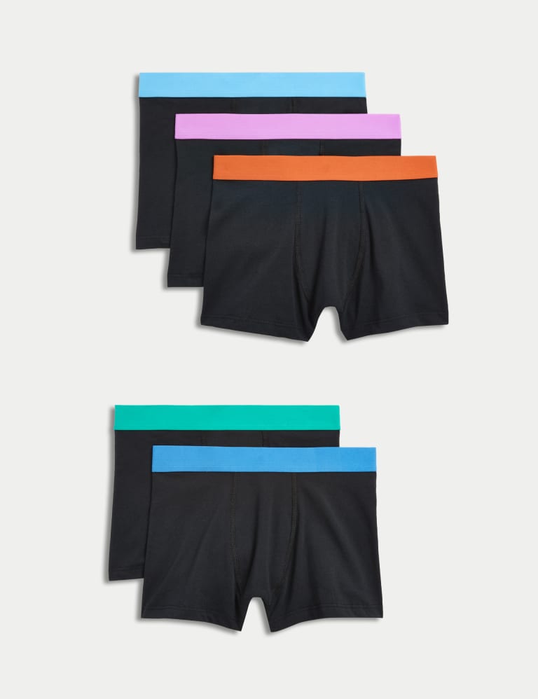 5pk Cotton with Stretch Trunks (5-16 Yrs) 1 of 1