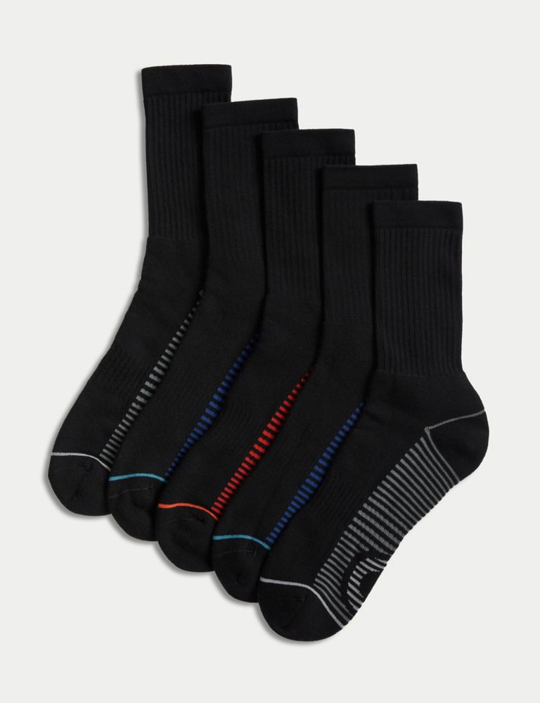5pk Freshfeet™ Cushioned Sports Socks 1 of 2