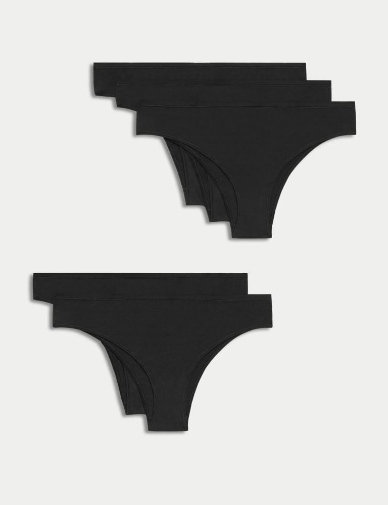 5pk Cotton Lycra™ Brazilian Knickers