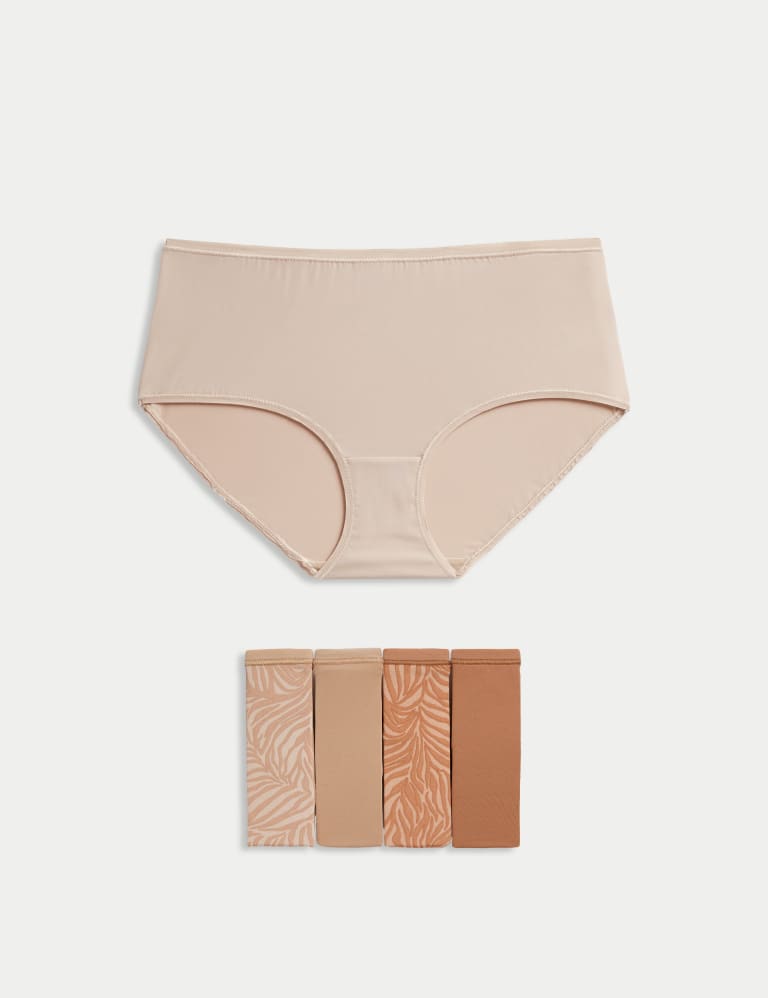 5pk No VPL Cotton Modal Brazilian Knickers, M&S Collection