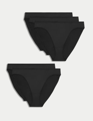 M&S Black High Rise Full Coverage Microfibre Briefs Panties