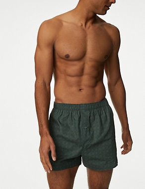 5pk Pure Cotton Assorted Woven Boxers Image 2 of 3