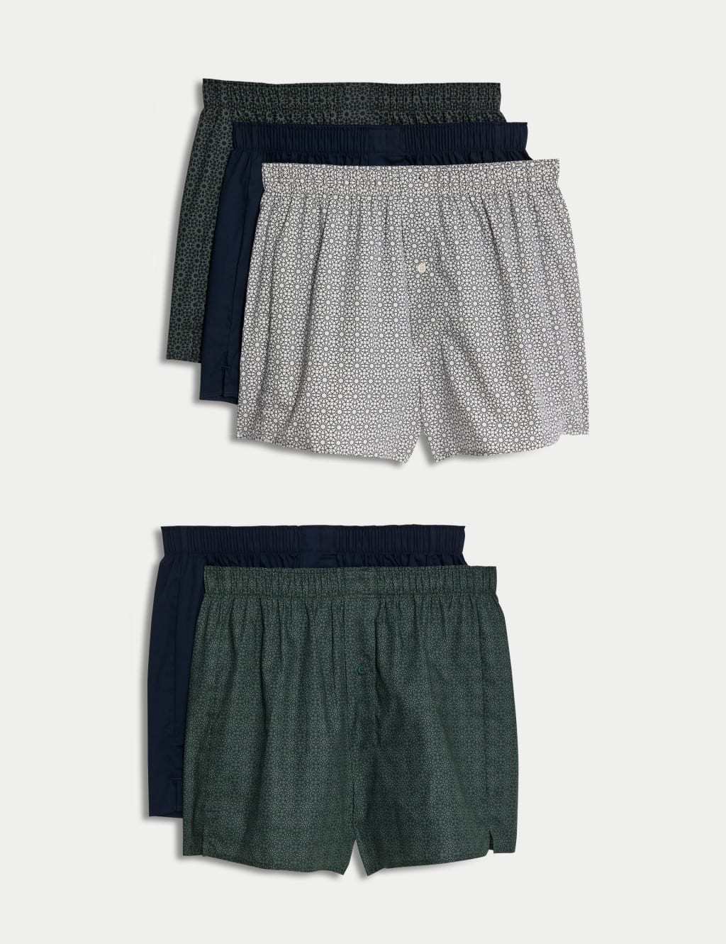 5pk Pure Cotton Assorted Woven Boxers 3 of 3