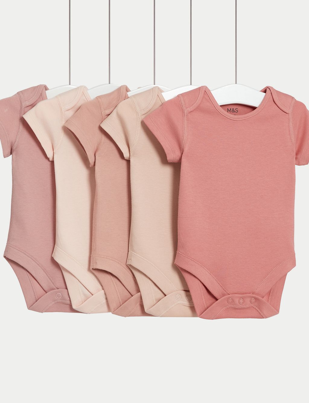 5pk Pure Cotton Bodysuits (0-3 Yrs) 3 of 4