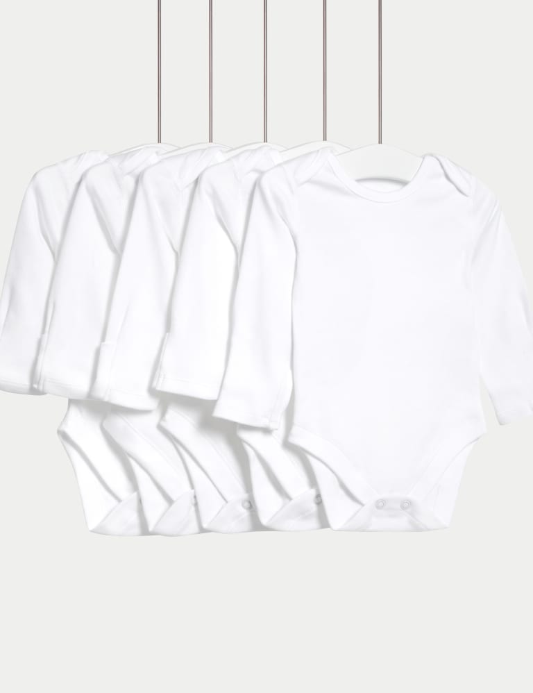 5pk Pure Cotton Bodysuits (5lbs - 3 Yrs) 2 of 6