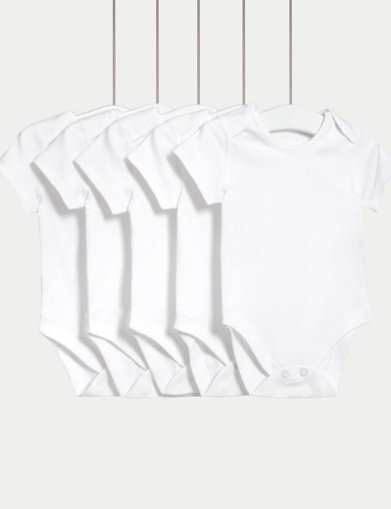 5pk Pure Cotton Bodysuits (5lbs-3 Yrs) 1 of 5