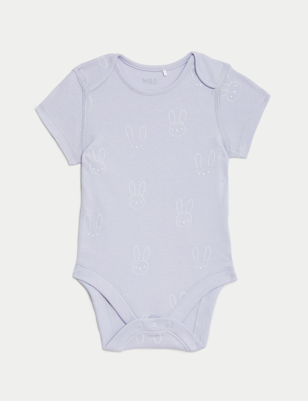 5pk Pure Cotton Bunny Bodysuits (0-3 Yrs) 1 of 4