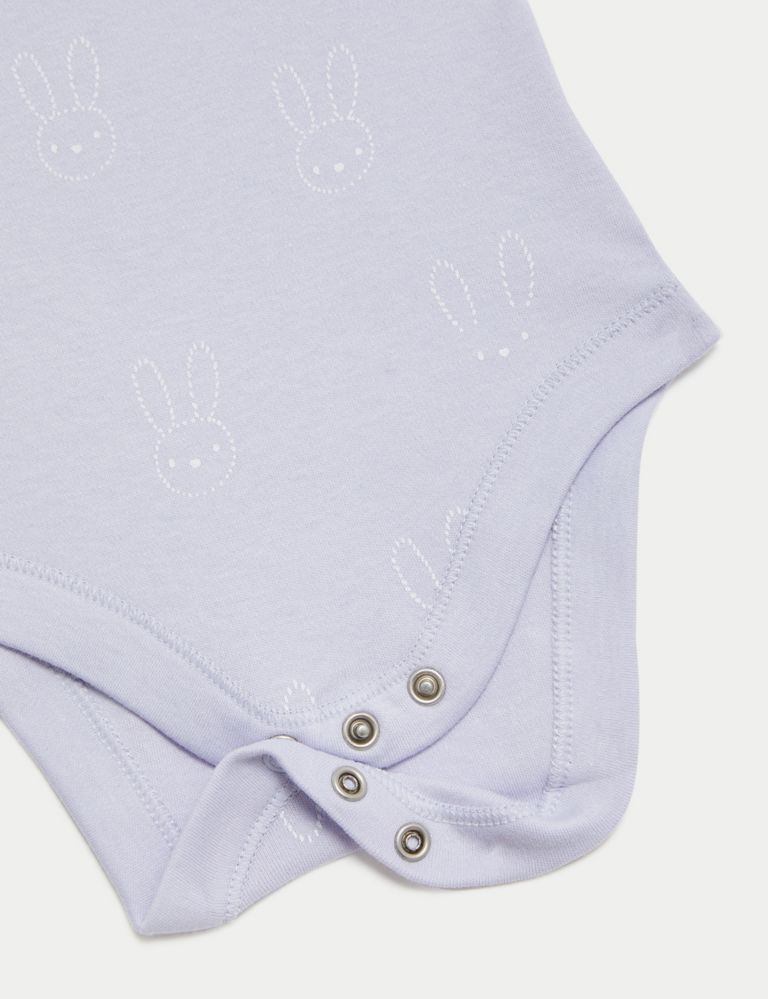 5pk Pure Cotton Bunny Bodysuits (0-3 Yrs) 4 of 4
