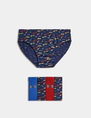 5pk Pure Cotton Cars™ Briefs (2-10 Yrs) Image 1 of 1