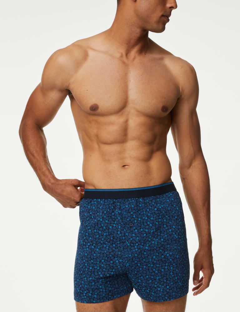 5pk Pure Cotton Cool & Fresh™ Jersey Boxers, M&S Collection