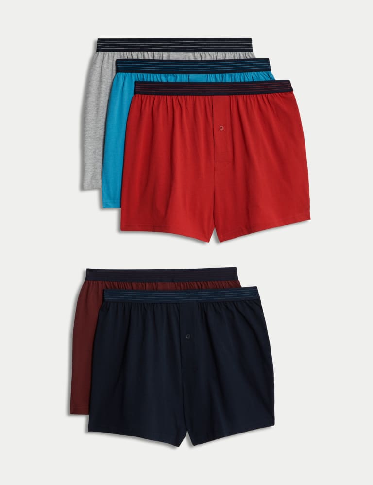 5pk Pure Cotton Cool Fresh Jersey Boxers M S Collection M S