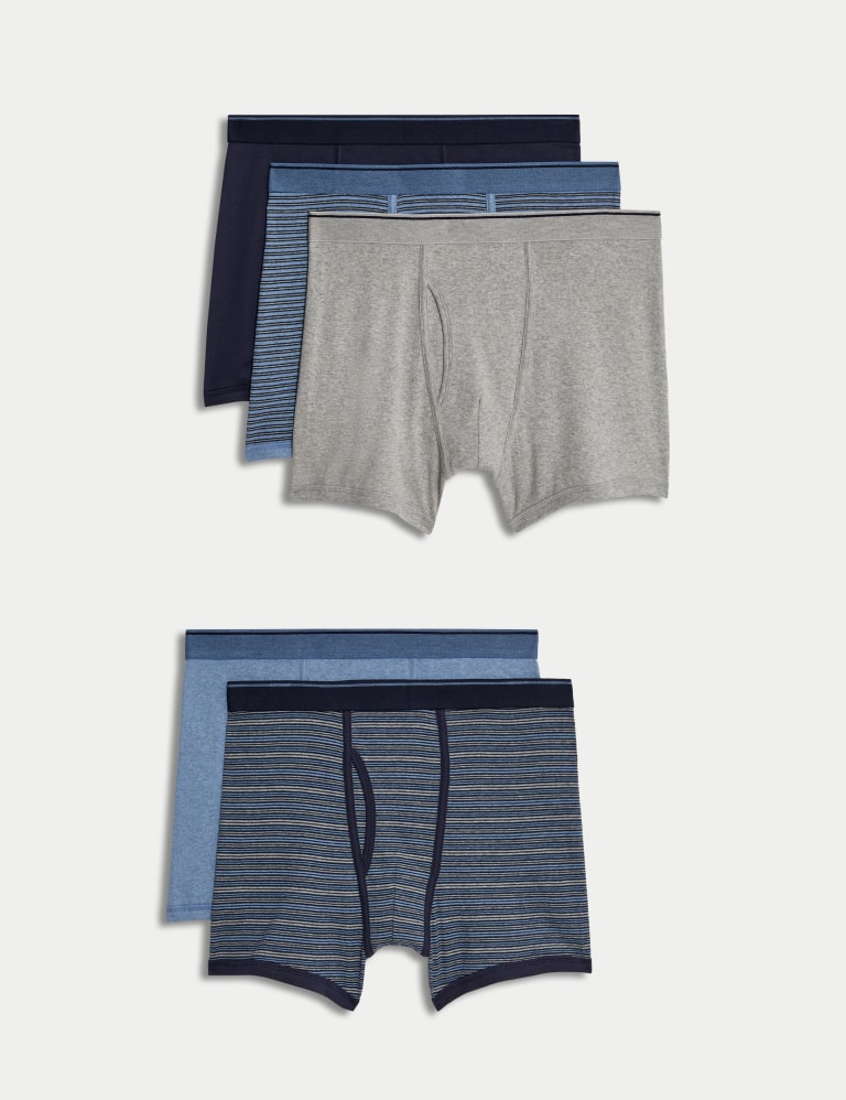 Buy Grey/Navy 10 pack A-Front Pure Cotton Boxers from the Next UK online  shop