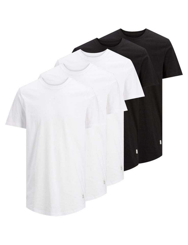5pk Pure Cotton Crew Neck T-Shirts 1 of 3