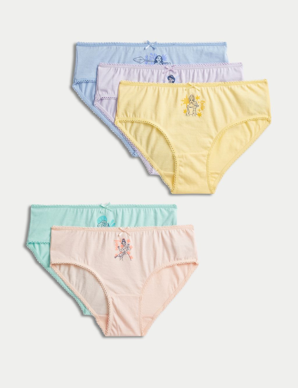 Disney princess kids underwear set 3 briefs pants
