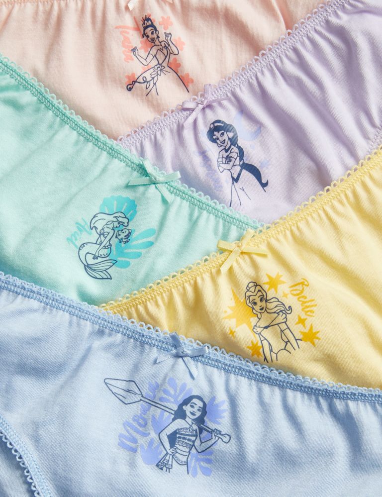 5pk Pure Cotton Disney Princess™ Knickers (2-10 Yrs), M&S Collection