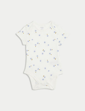 5pk Pure Cotton Floral Bodysuits (6½lbs-3 Yrs) Image 2 of 4