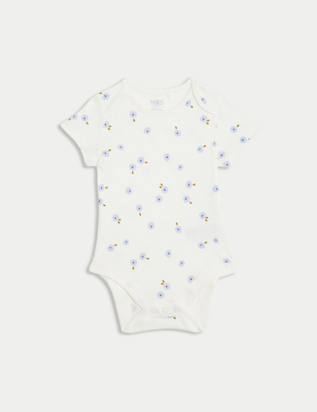 5pk Pure Cotton Floral Bodysuits (6½lbs-3 Yrs) 1 of 4
